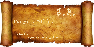 Burgert Mína névjegykártya